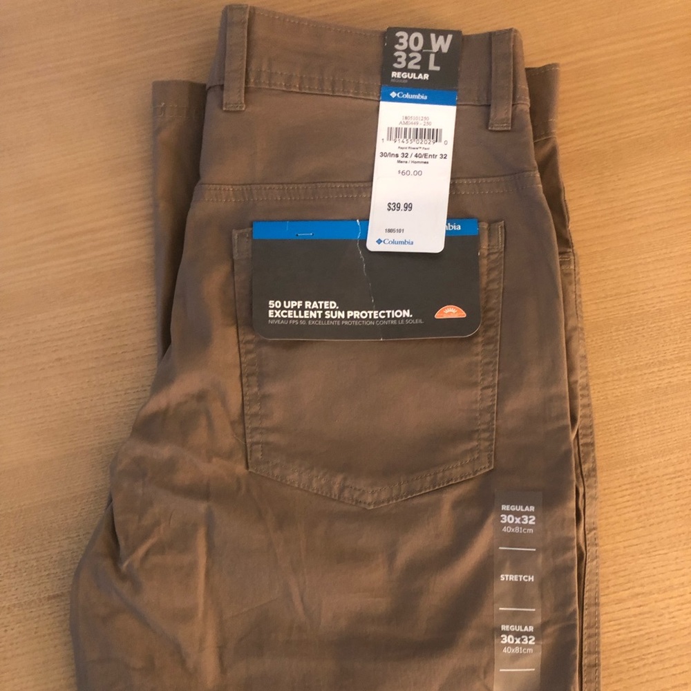 NWT Men’s 30x32 Columbia Rapid Rivers Pant